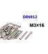 Винт с цилиндрической головкой M3*16mm DIN912 (14825)