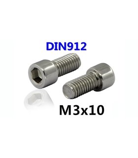 Винт с цилиндрической головкой M3*10mm DIN912 (14824)