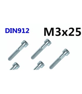 Винт болт с цилиндрической головкой М3*25mm DIN912 (14826)