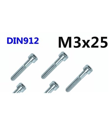 Винт болт с цилиндрической головкой М3*25mm DIN912 (14826)