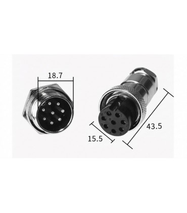Разъем GX20 - 8 PIN Комплект - папа + мама (21161)