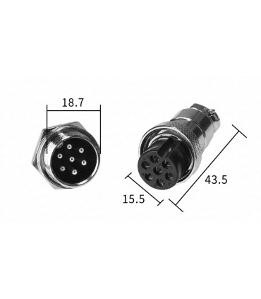 Разъем GX20 - 7 PIN Комплект - папа + мама (21160)