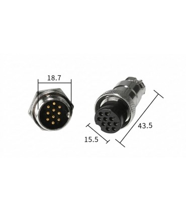 Разъем GX20 - 10 PIN Комплект - папа + мама (21162)