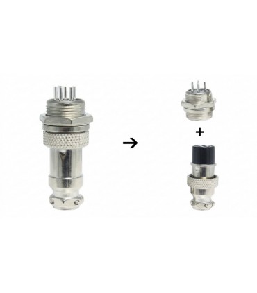 Разъем GX16 - 6 PIN Комплект - папа + мама (21154)