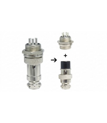 Разъем GX16 - 5 PIN Комплект - папа + мама (21163)
