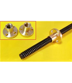 Трапециевидный винт вал T8*2mm 1m с Т-образной гайкой (14697)