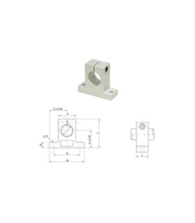 Вертикальный опорный кронштейн для вала SK16 с подшипниками (16701)