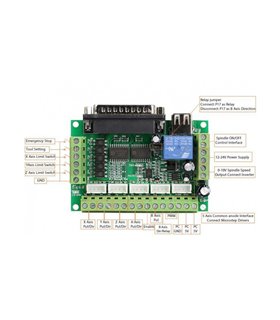 Интерфейсная плата управления 5осей Mach3 USB (10690) Интерфейсная плата управления 5осей Mach3 USB (10690)