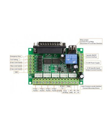 Интерфейсная плата управления 5осей Mach3 USB (10690)