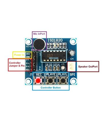 Модуль записи и воспр звука на микросхеме ISD1820 (10621)