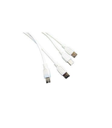 Кабель для зарядки телефона micro usb 4в1 20см белый (17302)