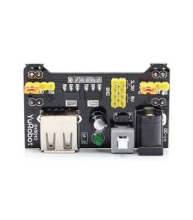 Модуль питания макетных плат MB102 3.3/5В Arduino (10380) Модуль питания макетных плат MB102 3.3/5В Arduino (10380)