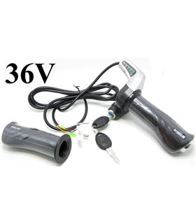 Комплект ручка газа с индикатором заряда и замком зажигания 36V (15193)