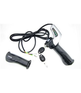 Комплект ручка газа с индикатором заряда и замком зажигания 36V (15193)