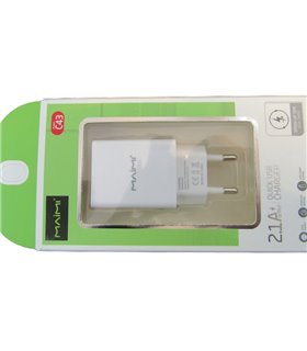 Зарядное устройство быстрая зарядка Maimi 5V 2.1A белый цвет (17144)