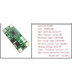 Плата защиты литиевого аккумулятора BMS Li-Ion 3S 12.6V 7A (16261)