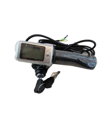 Правая ручка газа с дисплеем и замком зажигания для электровелосипеда 36V (17296)