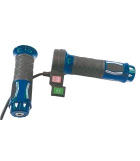 Универсальная ручка газа велосипеда с переключателем и кнопкой синий комплект (16707)