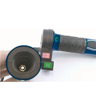 Универсальная ручка газа велосипеда с переключателем и кнопкой синий комплект (16707)