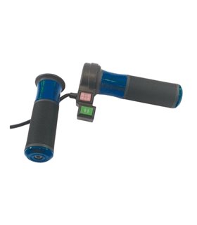 Универсальная ручка газа велосипеда с переключателем и кнопкой синий комплект (16704)