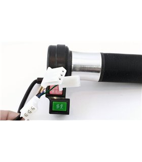 Универсальная ручка газа велосипеда с переключателем и кнопкой серый комплект (16705)