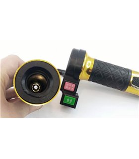 Универсальная ручка газа велосипеда с переключателем и кнопкой золотой комплект (16708)