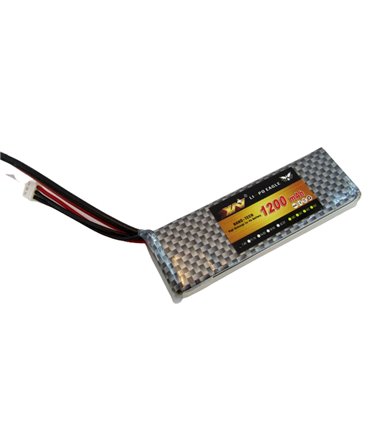 Аккумулятор квадрокоптера LiPo 7.4V 45C 1200mah 2S JST 78г 100*30*12мм (16029)