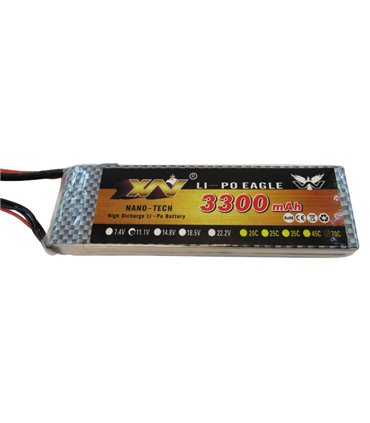 Аккумулятор квадрокоптера LiPo 11.1V 70C 3300mah 3S XT60 207г 135*43*18.5мм (16023)