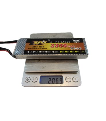 Аккумулятор квадрокоптера LiPo 11.1V 70C 3300mah 3S XT60 207г 135*43*18.5мм (16023)