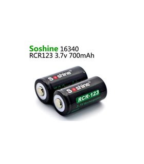 Аккумулятор Soshine 16340 RCR123 CR123 Li-Ion 3.7V 700mAh (14993)