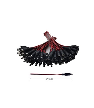 Штекер черный с кабелем DC папа 5.5*2.1мм 0.75мм 15см (18197)