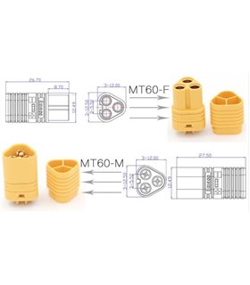 Штекер разъем нейлоновый MT60 пара 60A (16698)