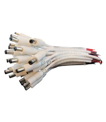 Штекер белый с кабелем DC папа 5.5*2.1мм 0.75мм 15см (18199)