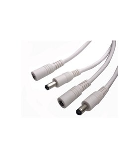 Штекер белый с кабелем DC папа 5.5*2.1мм 0.75мм 15см (18199)