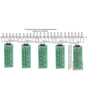 Пасивный балансир для литиевых аккумуляторов LiTiO LiTo 6S (15149)