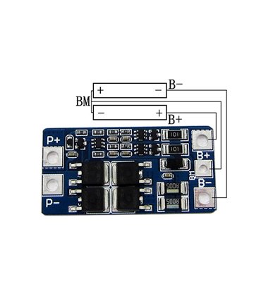Плата защиты шуруповерта Li-Ion 7.2V 8.4V 2*18650 20A (14250)