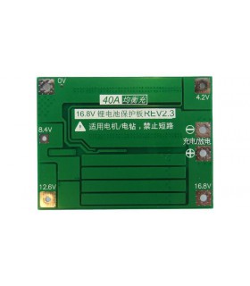 Плата защиты BMS с балансировкой для Li-Ion 4S 40A (17932)