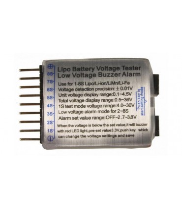 Сигнализатор разряда 1-8 Li-Po Li-Ion Li-Mn Li-Fe (11547)
