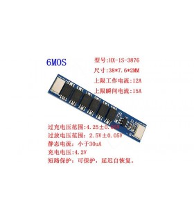 Плата защиты заряда разряда аккумулятора BMS Li-Ion 1S 18650 3.7V 12A (11509) Плата защиты заряда разряда аккумулятора BMS Li-Ion 1S 18650 3.7V 12A (11509)