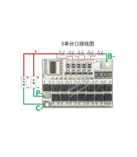 Плата защиты аккумулятора BMS для Li-Ion с балансировкой 5S 21V 100A (16079) Плата защиты аккумулятора BMS для Li-Ion с балансировкой 5S 21V 100A (16079)