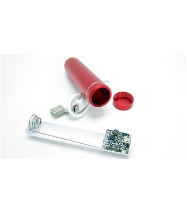 Power Bank Портативная Зарядка 1*18650 алюминий красный (10511)