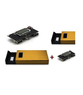 Power Bank металлический LCD портативная зарядка 6*18650 5V 2A (14381)