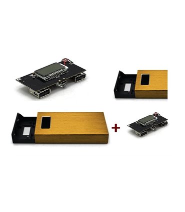 Power Bank металлический LCD портативная зарядка 6*18650 5V 2A (14381)