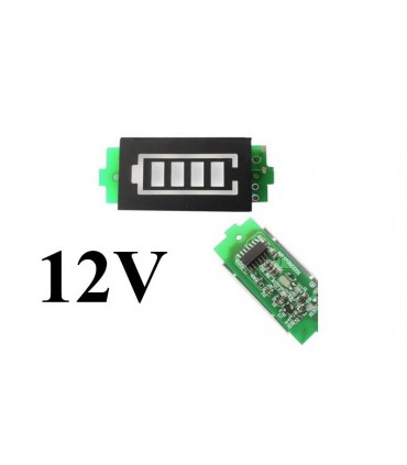 Индикатор заряда разряда 12V 2х3см зеленый (10765)