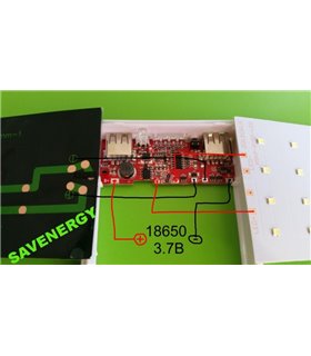 Power Bank 5*18650 2.1A фонарь солнечная батарея 13000mAh (10632)