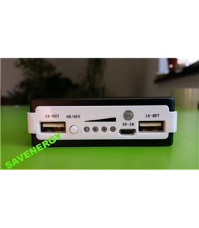 Power Bank 5*18650 2.1A фонарь солнечная батарея 13000mAh (10632)