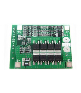 Плата защиты аккумуляторов BMS с балансиром 3S Li-Ion 12.6V 25A 45mA (12216) Плата защиты аккумуляторов BMS с балансиром 3S Li-Ion 12.6V 25A 45mA (12216)