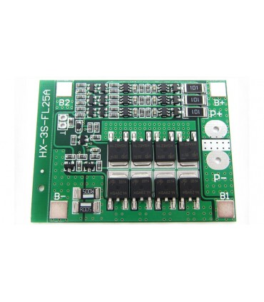 Плата защиты аккумуляторов BMS с балансиром 3S Li-Ion 12.6V 25A 45mA (12216)