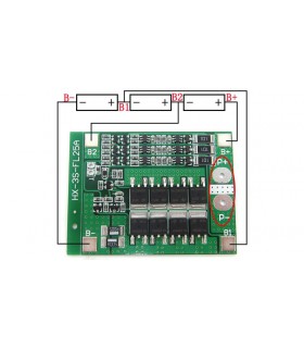 Плата защиты аккумуляторов BMS с балансиром 3S Li-Ion 12.6V 25A 45mA (12216) Плата защиты аккумуляторов BMS с балансиром 3S Li-Ion 12.6V 25A 45mA (12216)