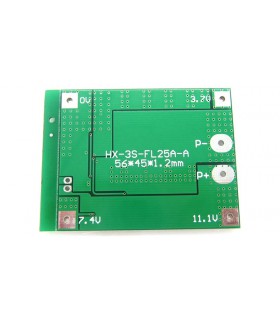Плата защиты аккумуляторов BMS с балансиром 3S Li-Ion 12.6V 25A 45mA (12216) Плата защиты аккумуляторов BMS с балансиром 3S Li-Ion 12.6V 25A 45mA (12216)